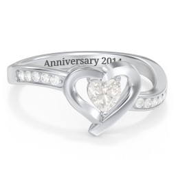 Falling For You Accented Heart Ring