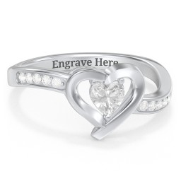 Falling For You Accented Heart Ring