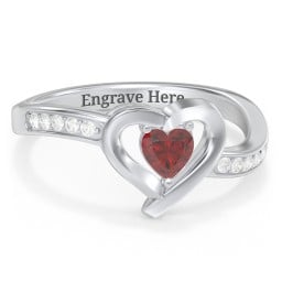 Falling For You Accented Heart Ring