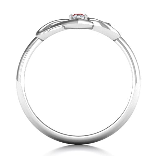 Together Forever Two-Stone Ring – 10K White Gold with Garnet and Cubic Zirconia
