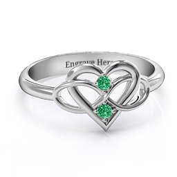 Together Forever Two-Stone Ring in 925 Sterling Silver with Emerald