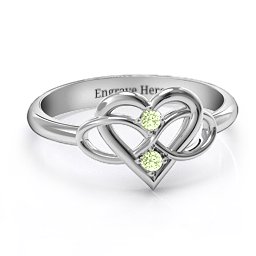 Together Forever Two-Stone Ring in 925 Sterling Silver with Peridot