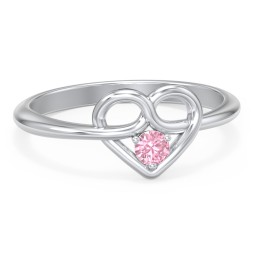 Forget Me Knot Heart Infinity Ring