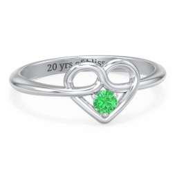 Forget Me Knot Heart Infinity Ring