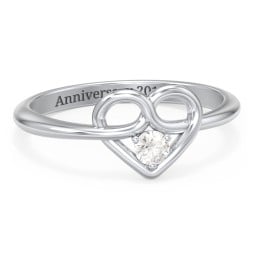 Forget Me Knot Heart Infinity Ring