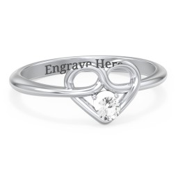 Forget Me Knot Heart Infinity Ring