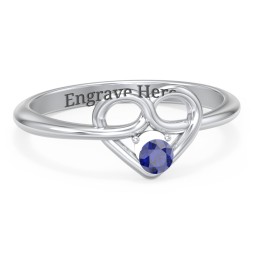 Forget Me Knot Heart Infinity Ring