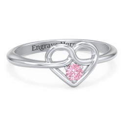 Forget Me Knot Heart Infinity Ring