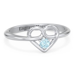 Forget Me Knot Heart Infinity Ring