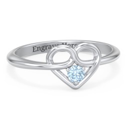 Forget Me Knot Heart Infinity Ring