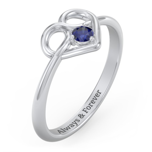 Forget Me Knot Heart Infinity Ring