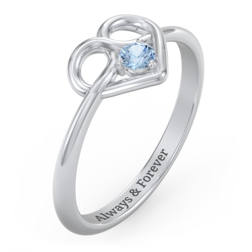 Forget Me Knot Heart Infinity Ring