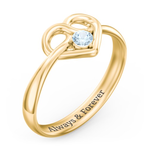 Forget Me Knot Heart Infinity Ring