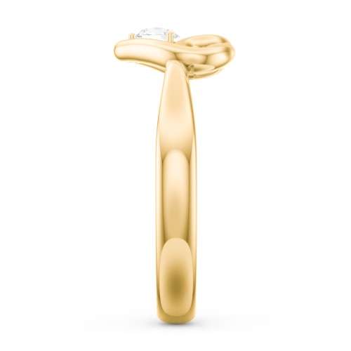 Forget Me Knot Heart Infinity Ring – 10K Yellow Gold with Cubic Zirconia