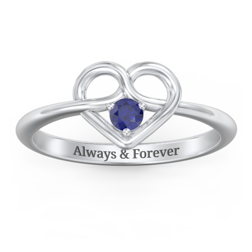 Forget Me Knot Heart Infinity Ring