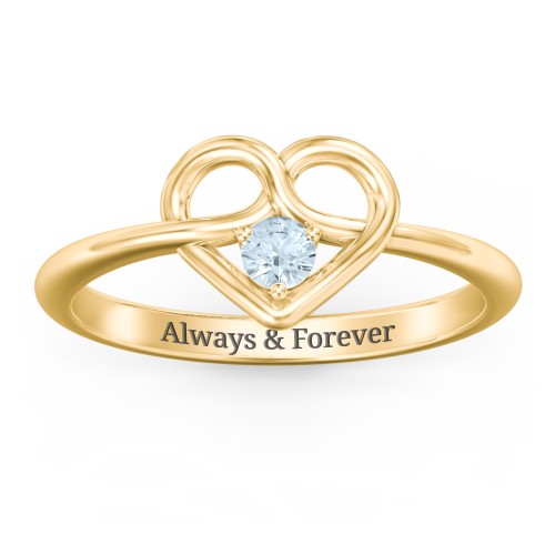 Forget Me Knot Heart Infinity Ring
