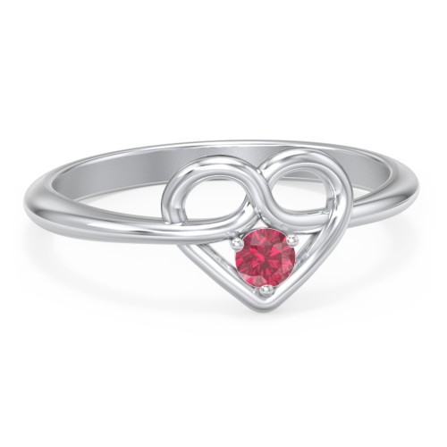 Forget Me Knot Heart Infinity Ring