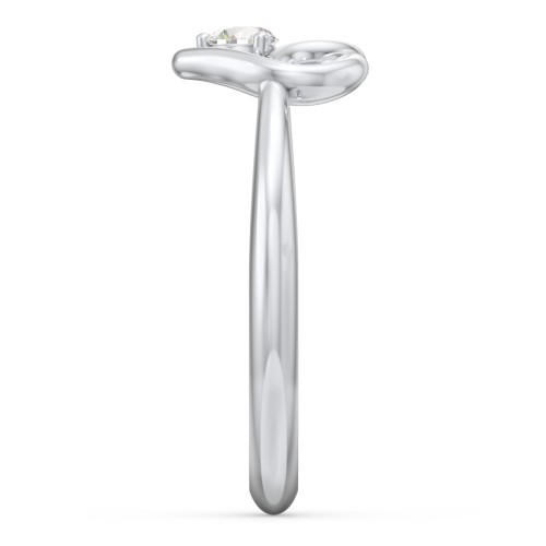 Forget Me Knot Heart Infinity Ring – Sterling Silver with Cubic Zirconia