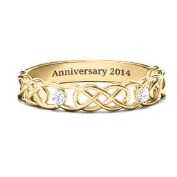 Two-Stone Interwoven Infinity Ring