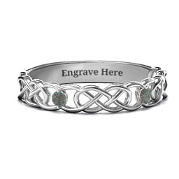 Two-Stone Interwoven Infinity Ring