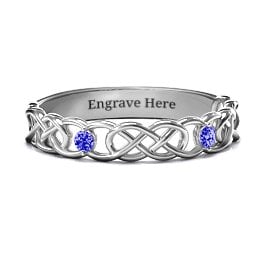 Two-Stone Interwoven Infinity Ring