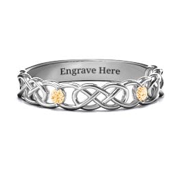 Two-Stone Interwoven Infinity Ring