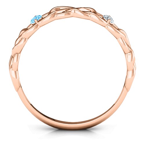 Two-Stone Interwoven Infinity Ring