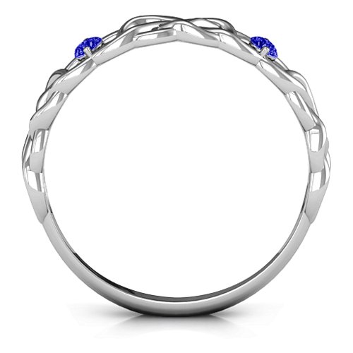 Two-Stone Interwoven Infinity Ring