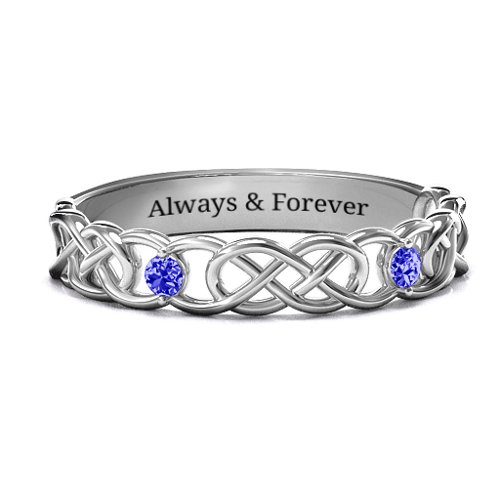 Two-Stone Interwoven Infinity Ring