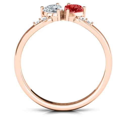 Follow Your Heart Ring – 10K Rose Gold with Cubic Zirconia, Garnet, and White Premium Zirconia