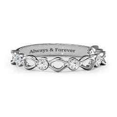 Five-Stone Family Forever Band – Sterling Silver with Cubic Zirconia