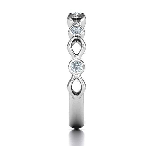 Five-Stone Family Forever Band – Sterling Silver with Cubic Zirconia