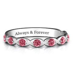 Vintage Glamour Accented Band – Sterling Silver with Ruby