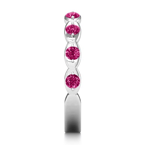 Vintage Glamour Accented Band – Sterling Silver with Ruby