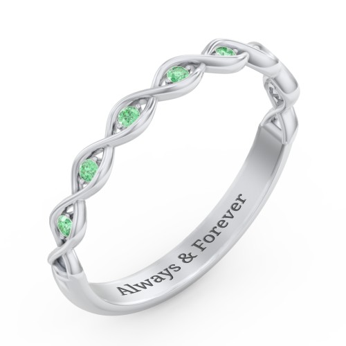 Dreaming Of You Accent Band – Sterling Silver with Green Premium Zirconia