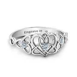 Triple Trinity Celtic Heart Ring