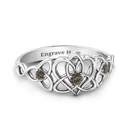 Triple Trinity Celtic Heart Ring