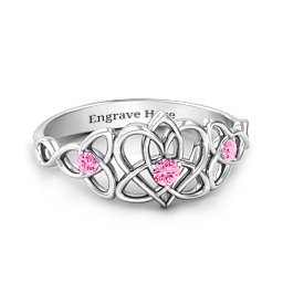 Triple Trinity Celtic Heart Ring