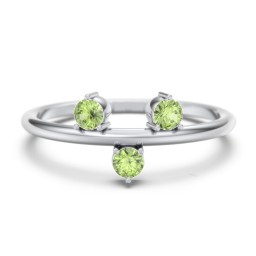 Stacking Ring with 1-5 Stones in 925 Sterling Silver with Peridot, Aquamarine, and Cubic Zirconia