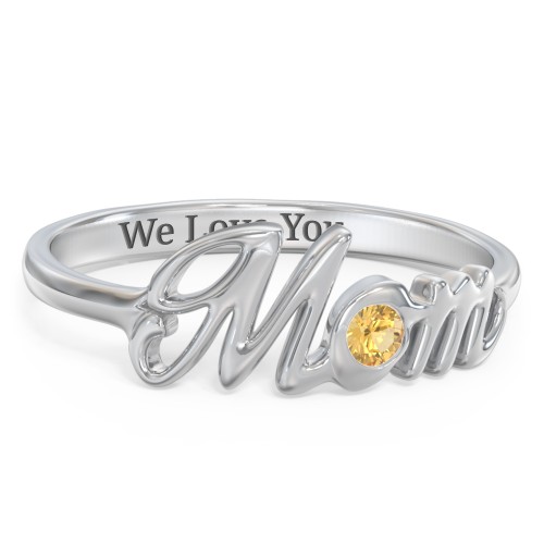 All About Mom Birthstone Ring – Sterling Silver with Citrine
