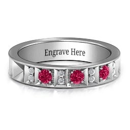 Contemporary Elegance Birthstone Band