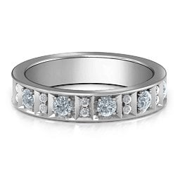 Contemporary Elegance Birthstone Band