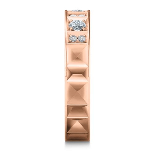 Contemporary Elegance Birthstone Band – 10K Rose Gold with Cubic Zirconia and White Premium Zirconia