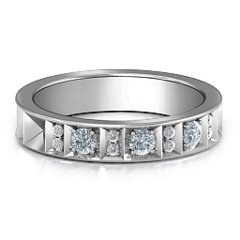 Contemporary Elegance Birthstone Band – 10K White Gold with Cubic Zirconia and White Premium Zirconia