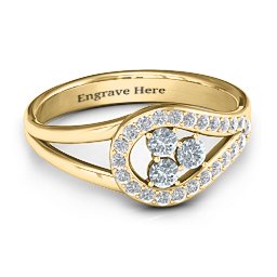 Illuminating Accents Ring in 10K Solid Yellow Gold with Cubic Zirconia