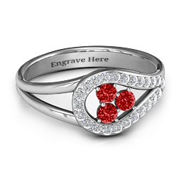 Illuminating Accents Ring in 925 Sterling Silver with Garnet