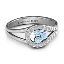 Illuminating Accents Ring in 925 Sterling Silver with Aquamarine