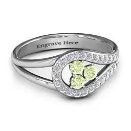Illuminating Accents Ring in 925 Sterling Silver with Peridot