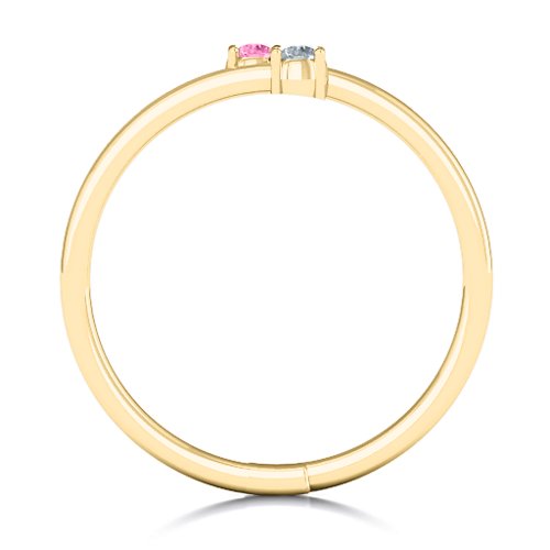 Diagonal Dazzle Ring With 2-3 Gemstones