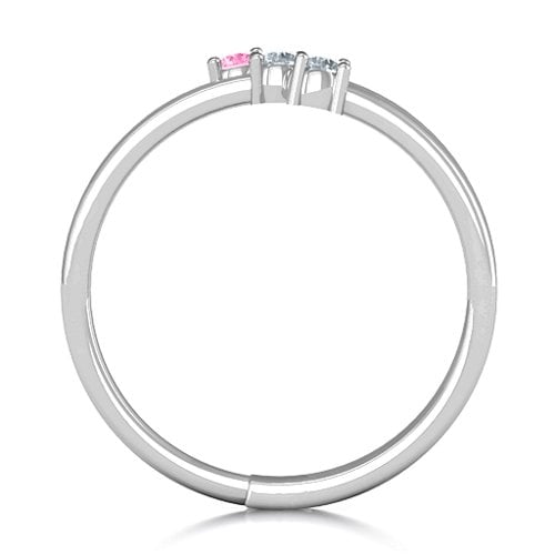 Diagonal Dazzle Ring With 2-3 Gemstones